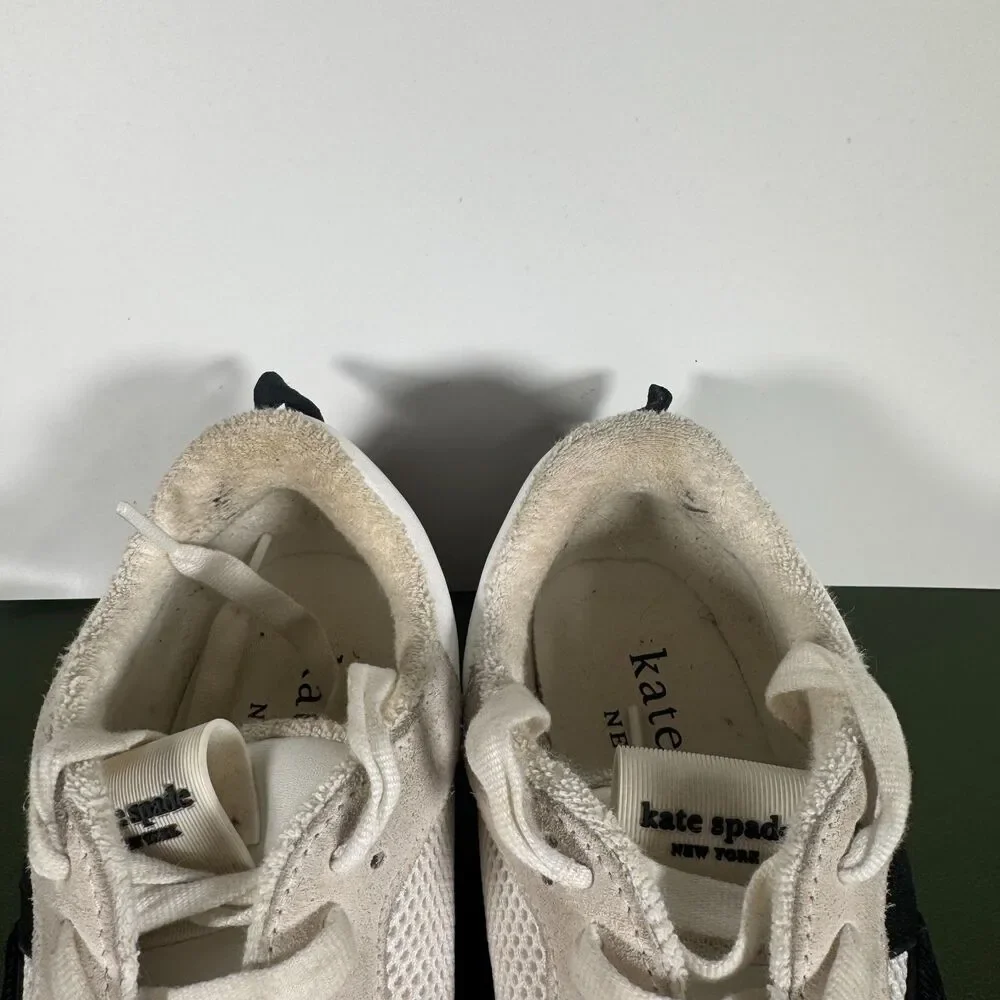Kate Spade K As In Kate Sneakers White Black 9.5 Preowned